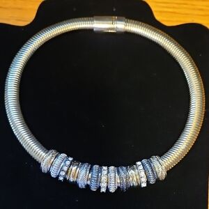 Snake Chain Choker Collar Gold Tone Slinky Necklace